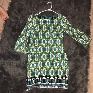 printed 3 quarter sleeve dress